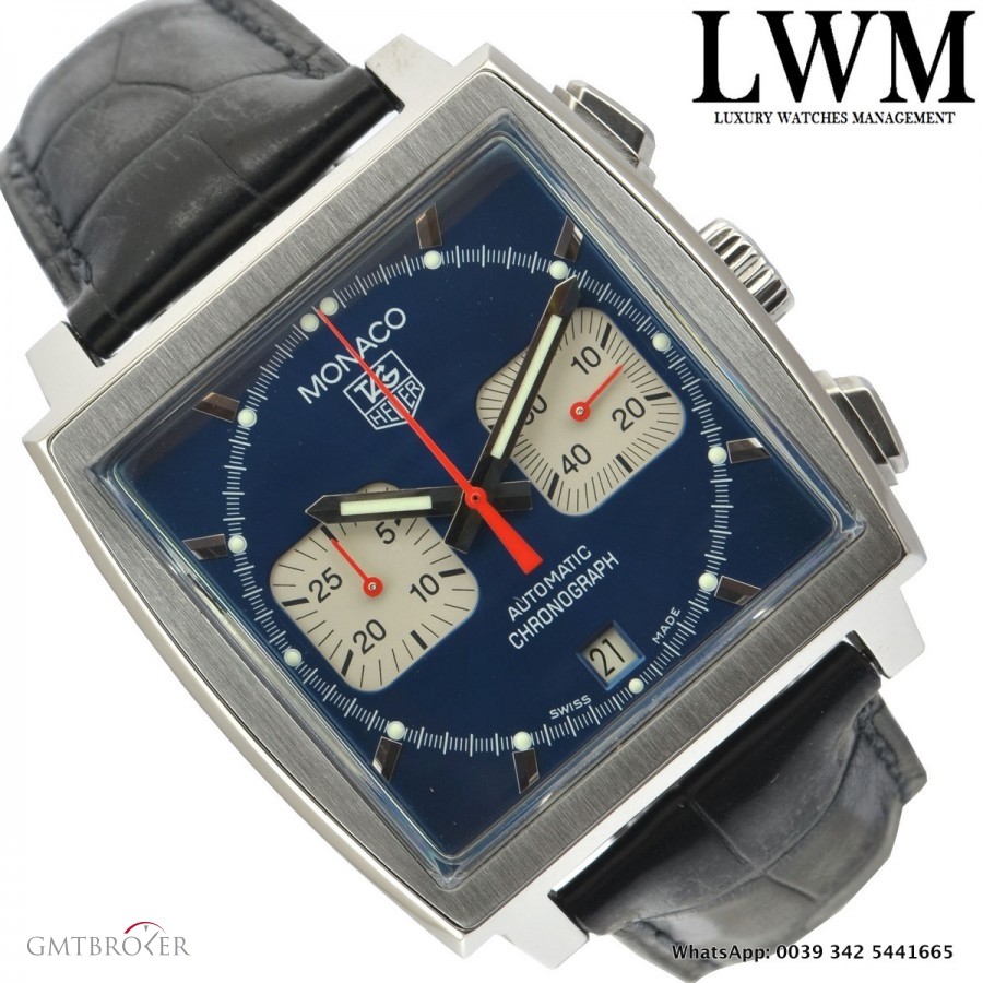 TAG Heuer Monaco CW2113 chronograph Steve McQueen blue dial CW2113 762385