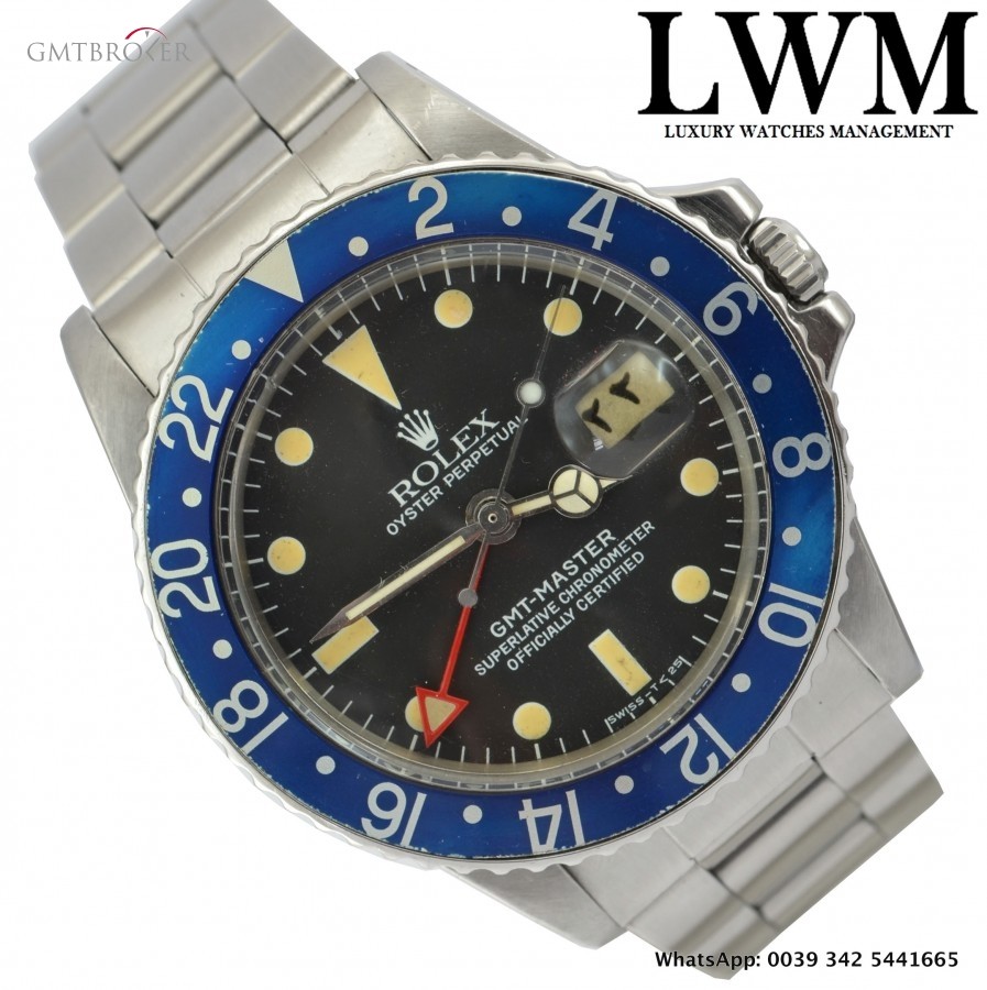 Rolex GMT Master 1675 Blueberry bezel Red Arrow 1 1675 824912