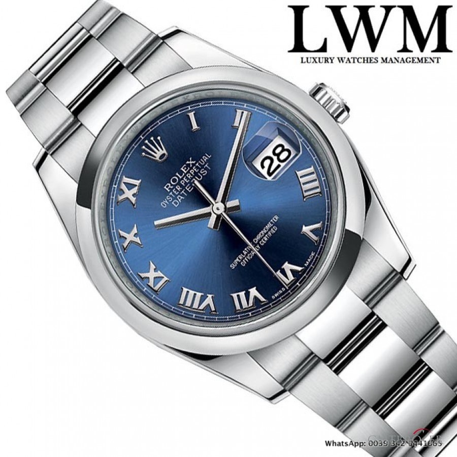 Rolex Datejust 116200 blue roman dial Full Set NOS NEW 2 116200 757949