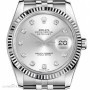 Rolex Datejust 116234 silver diamonds dial Full Set NOS