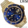 Rolex Submariner 16618 blue dial yellow gold 18KT Full S