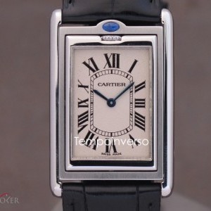 Cartier Basculante steel hand-wound mechanical box and 2 W1011358 827666