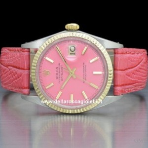 Rolex Datejust vetro plastica quadrante rosa Ref.1601 1601 55477