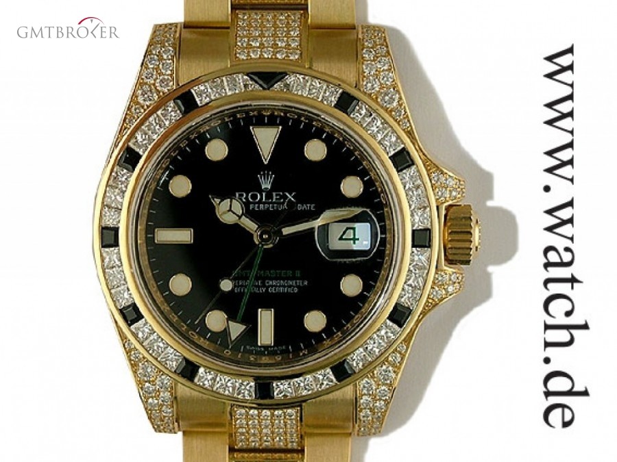 Rolex GMT Master II 40mm Gelbgold Diamond Ref 116718LN U 116718LN 107779