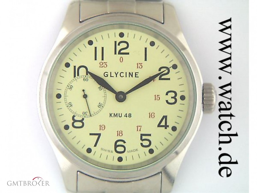 Glycine KMU 48 Handaufzug 48mm Neu 3788.15AP 104423