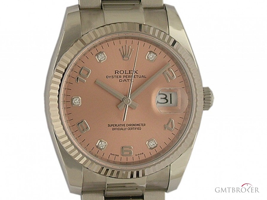 Rolex Oyster Perpetual Date 34mm StahlWeigold Diamond Re 115234 114015