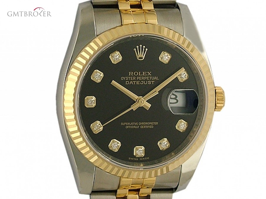 Rolex Datejust 36mm StahlGelbgold Jubil Armband Diamond 116233 112363