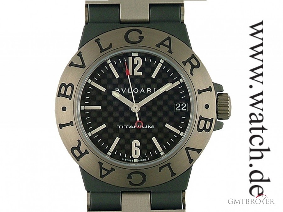 Bulgari Diagono AluminiumTitan Quarz Kautschuk 32mm Ungetr TI32BTAVTD/SLN 103169