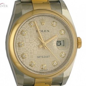 Rolex Datejust 36mm StahlGelbgold Oyster Armband Diamond 116203 112871