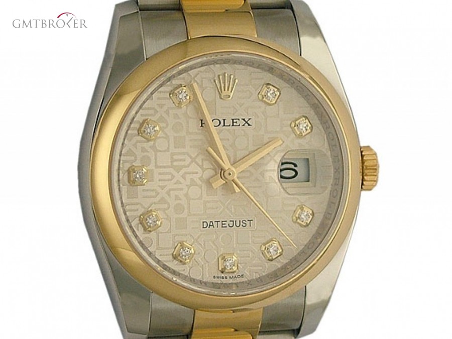 Rolex Datejust 36mm StahlGelbgold Oyster Armband Diamond 116203 112871