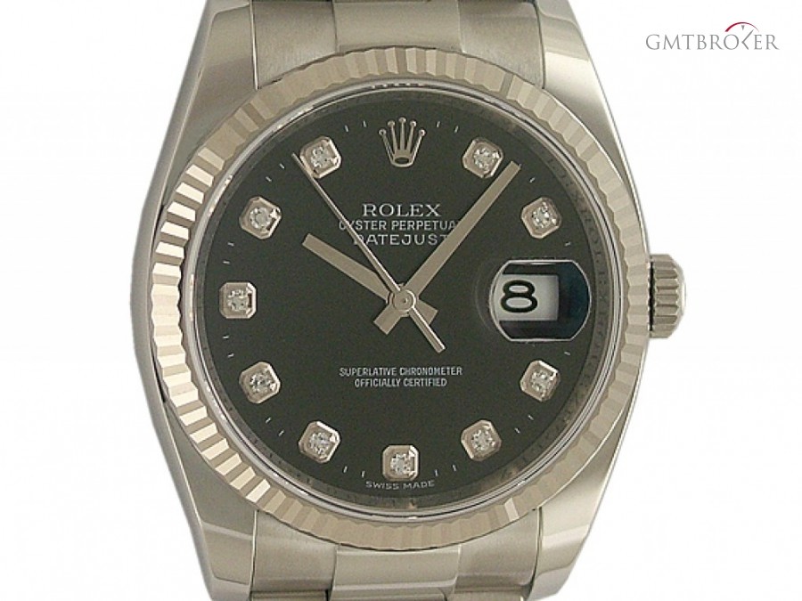 Rolex Datejust 36mm StahlWeigold Oyster Armband Diamond 116234 111705