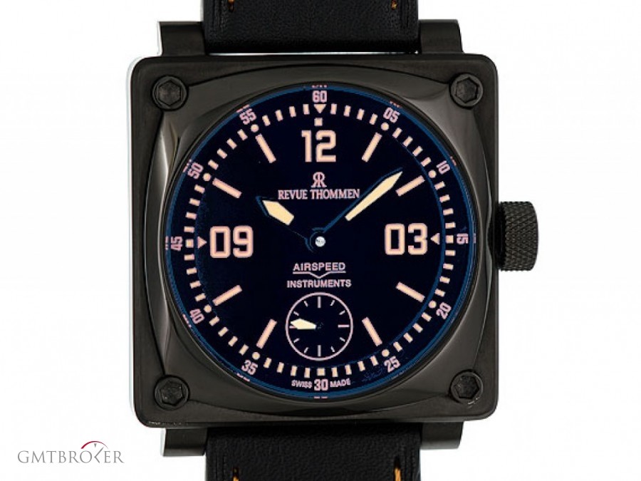 Revue Thommen Airspeed 10 Instrument Stahl Handaufzug PVD 44x44m 16700.3537 123727
