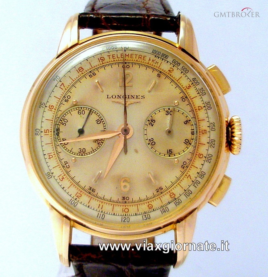 Vintage Longines Chronograph Bicompax Oro Rosa anni 50 5966 234689