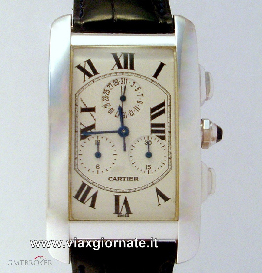 Cartier Tank Americaine Chronograph Oro Bianco 2312 234067