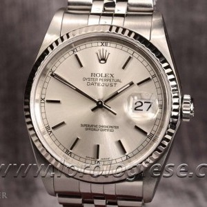 Rolex Datejust 16234 AA WG SLV Pres 62510H 3135 34 16234 269245